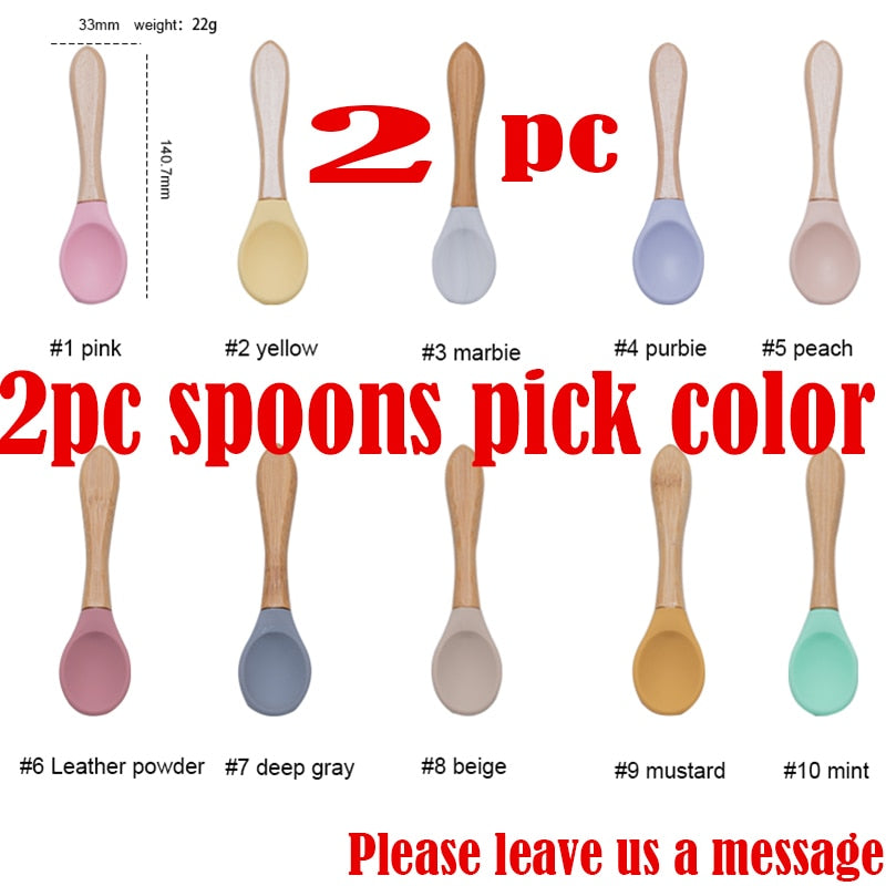 1set Baby Silicone Bowl Feeding Set