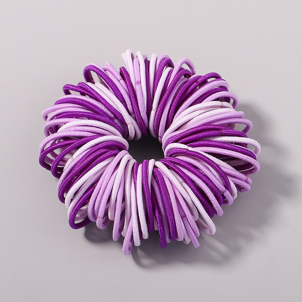 New Candy Color 100Pcs Girls Hair Bands