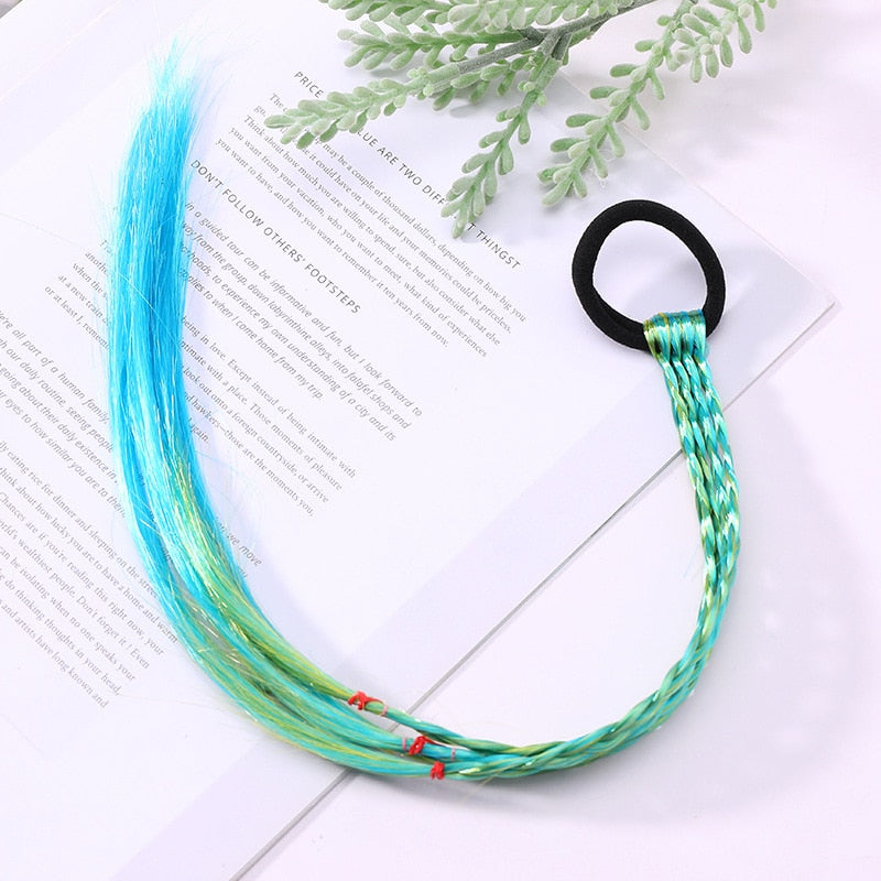 New Girls Colorful Wigs Ponytail Hair Ornaments