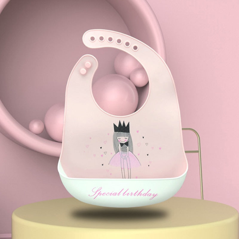 Adjustable Soft Silicone Bibs Burp Cloths