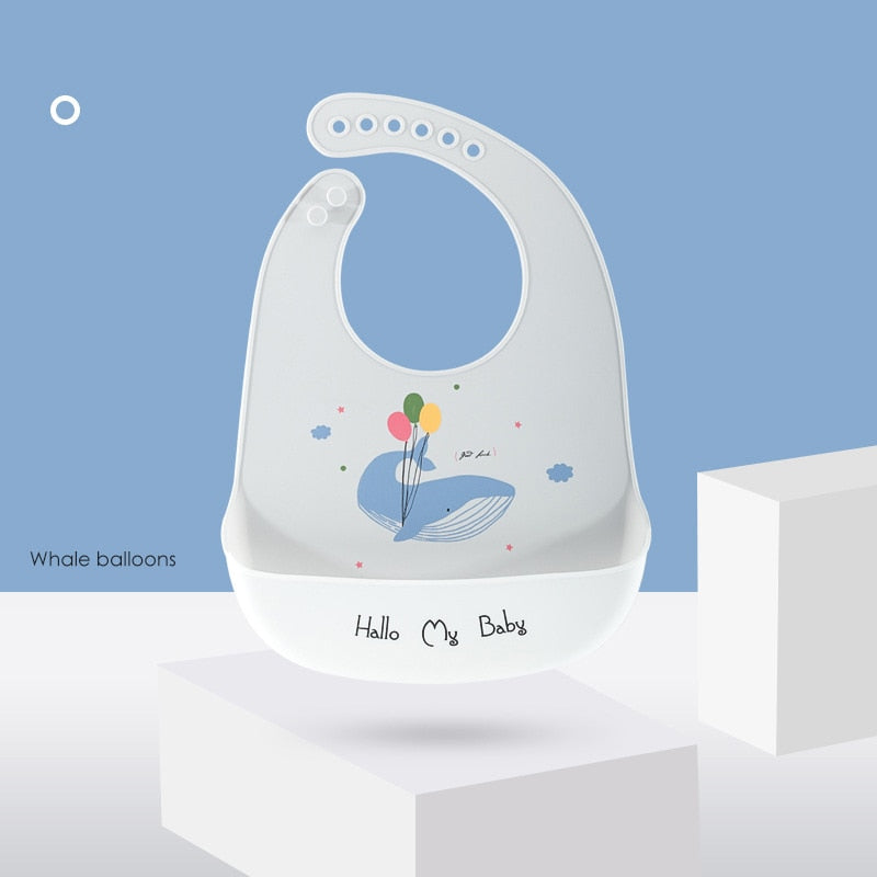 Adjustable Soft Silicone Bibs Burp Cloths