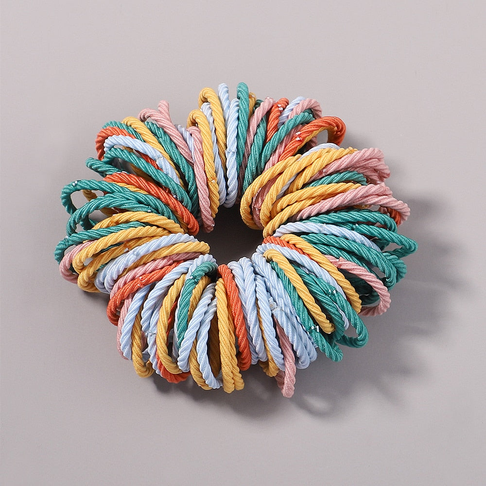 New Candy Color 100Pcs Girls Hair Bands