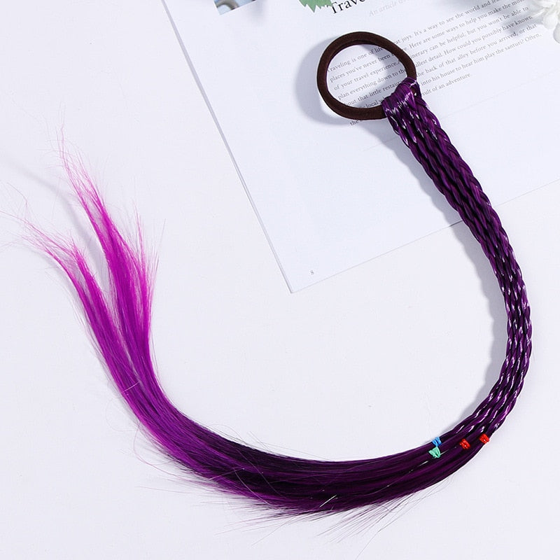 New Girls Colorful Wigs Ponytail Hair Ornaments