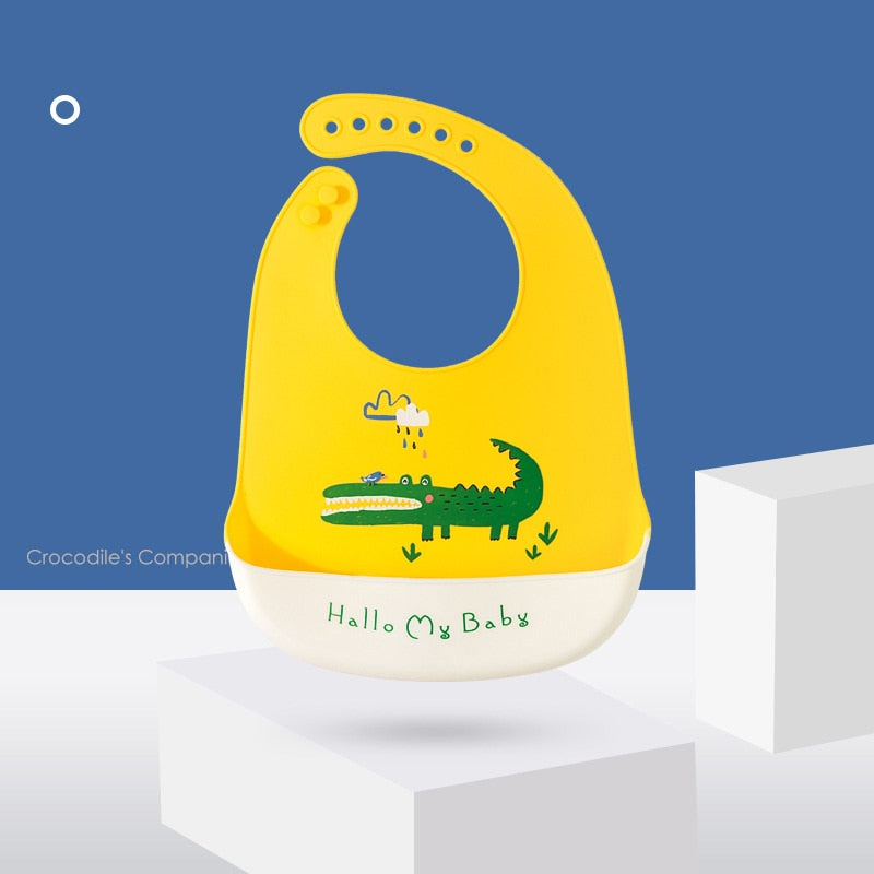 Adjustable Soft Silicone Bibs Burp Cloths