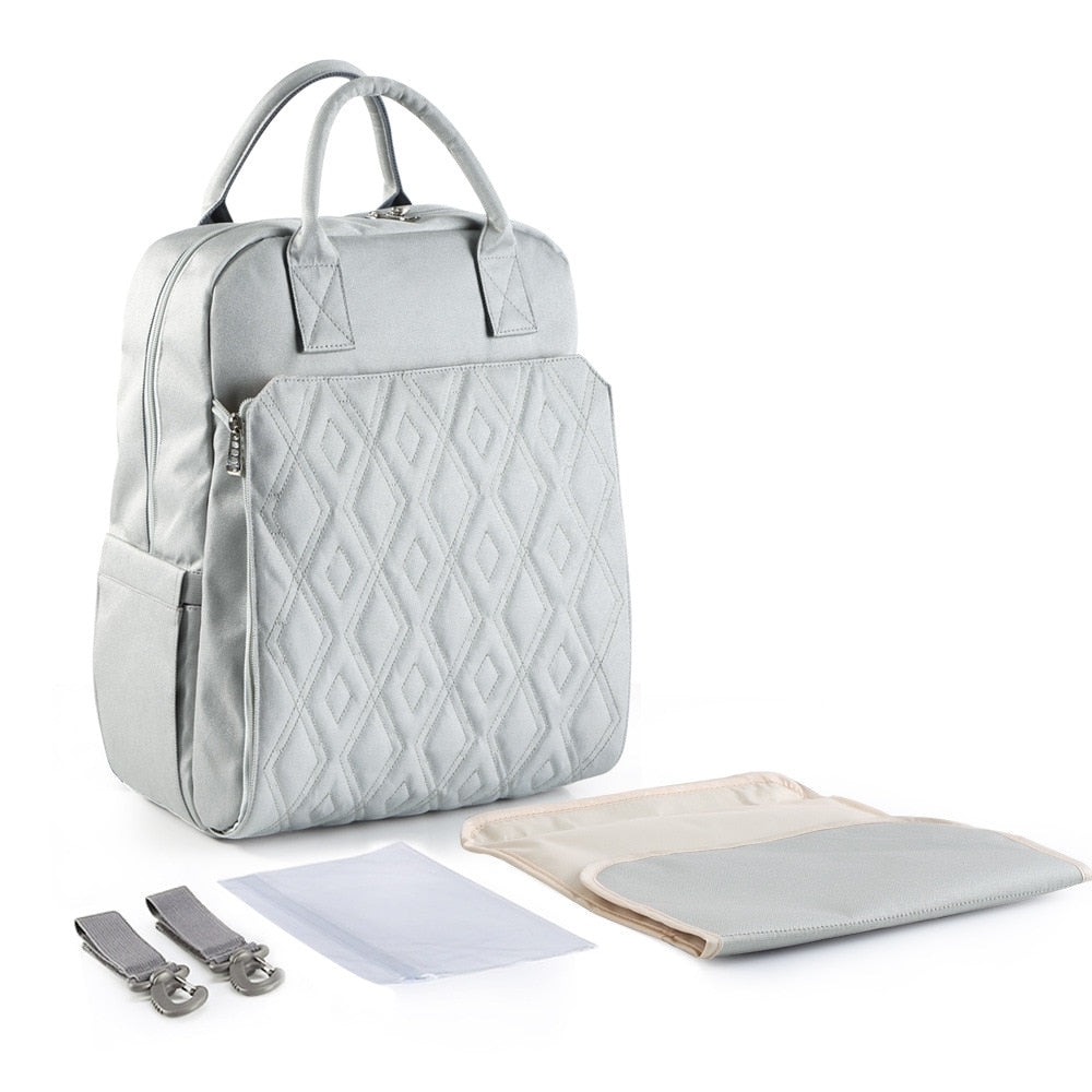 Large Capacity Leather Waterproof Maternity Nappy Bag