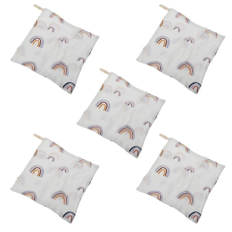 5 Pcs Of Soft Muslin Cloth Baby Towels