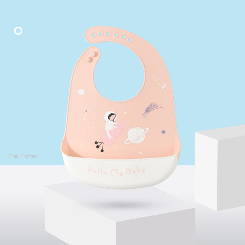 Adjustable Soft Silicone Bibs Burp Cloths