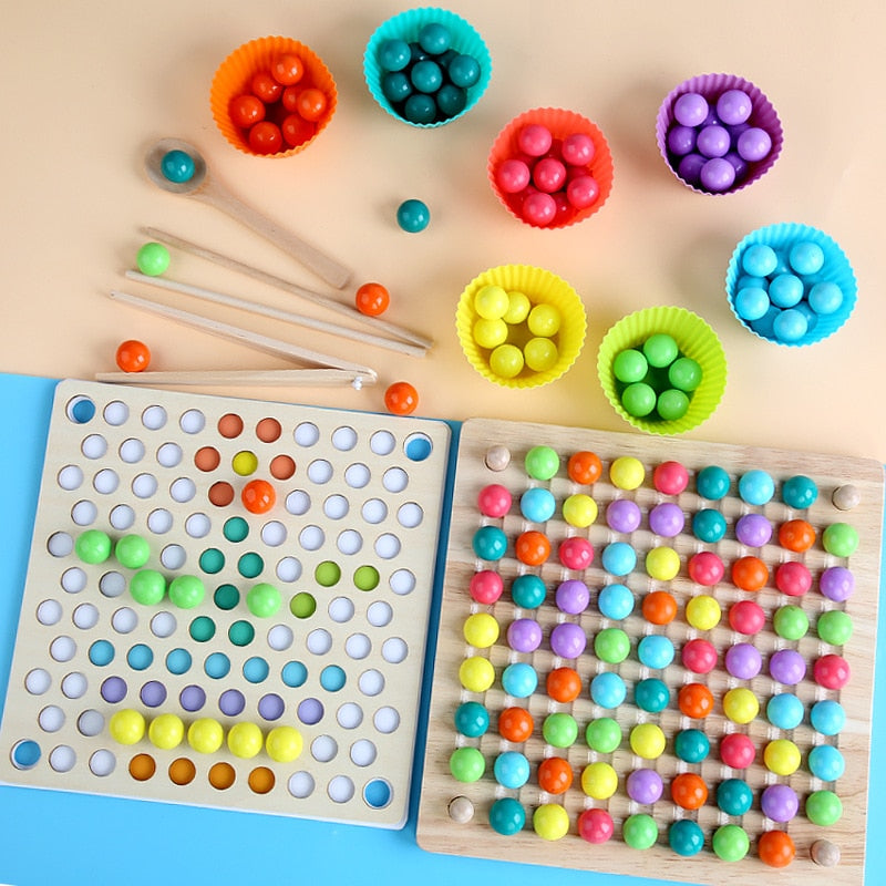 Interactive Beads Puzzle Board Kids Educational Toys