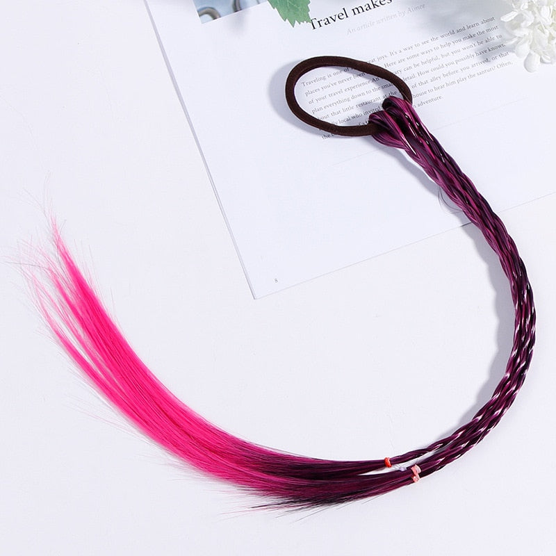 New Girls Colorful Wigs Ponytail Hair Ornaments
