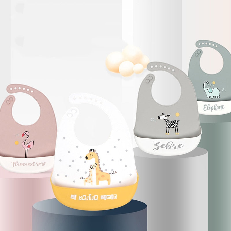 Adjustable Soft Silicone Bibs Burp Cloths