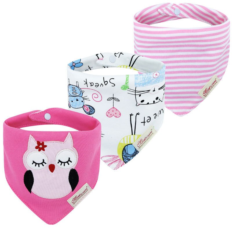 3Pcs Set Baby Triangle Burp Bibs
