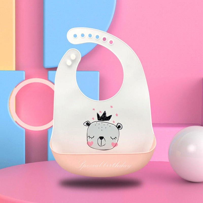 Adjustable Soft Silicone Bibs Burp Cloths