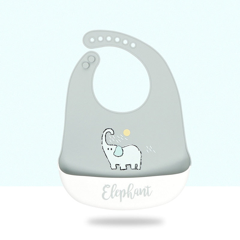 Adjustable Soft Silicone Bibs Burp Cloths