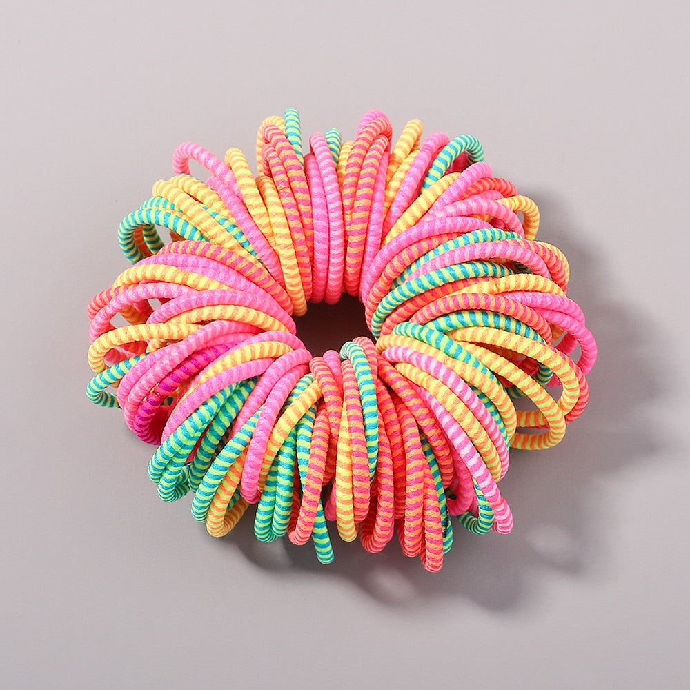 New Candy Color 100Pcs Girls Hair Bands