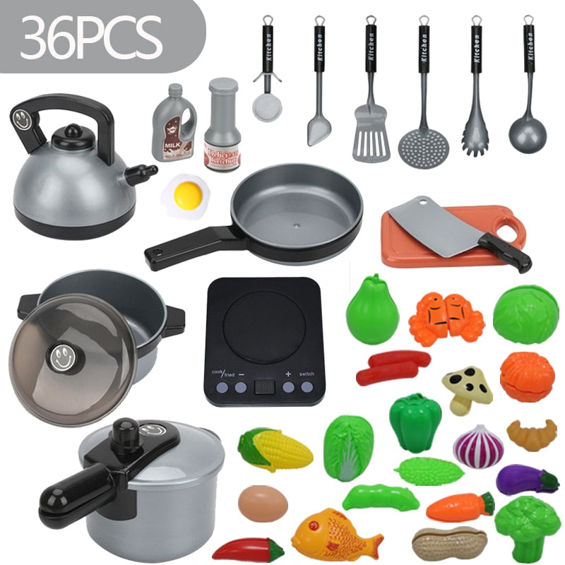 44PCS Mini Kids Kitchen Utensils Toys
