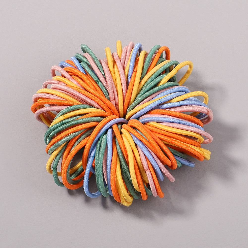 New Candy Color 100Pcs Girls Hair Bands