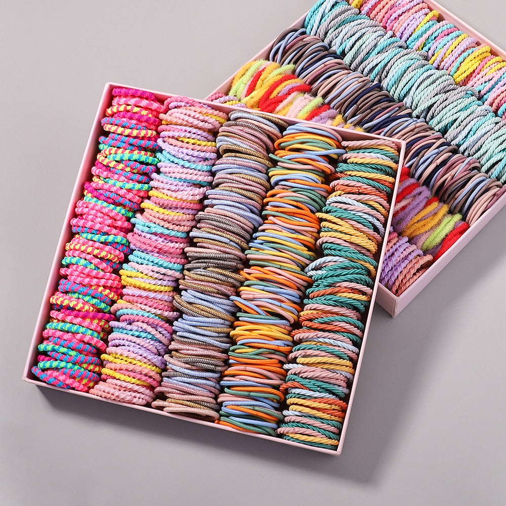 New Candy Color 100Pcs Girls Hair Bands