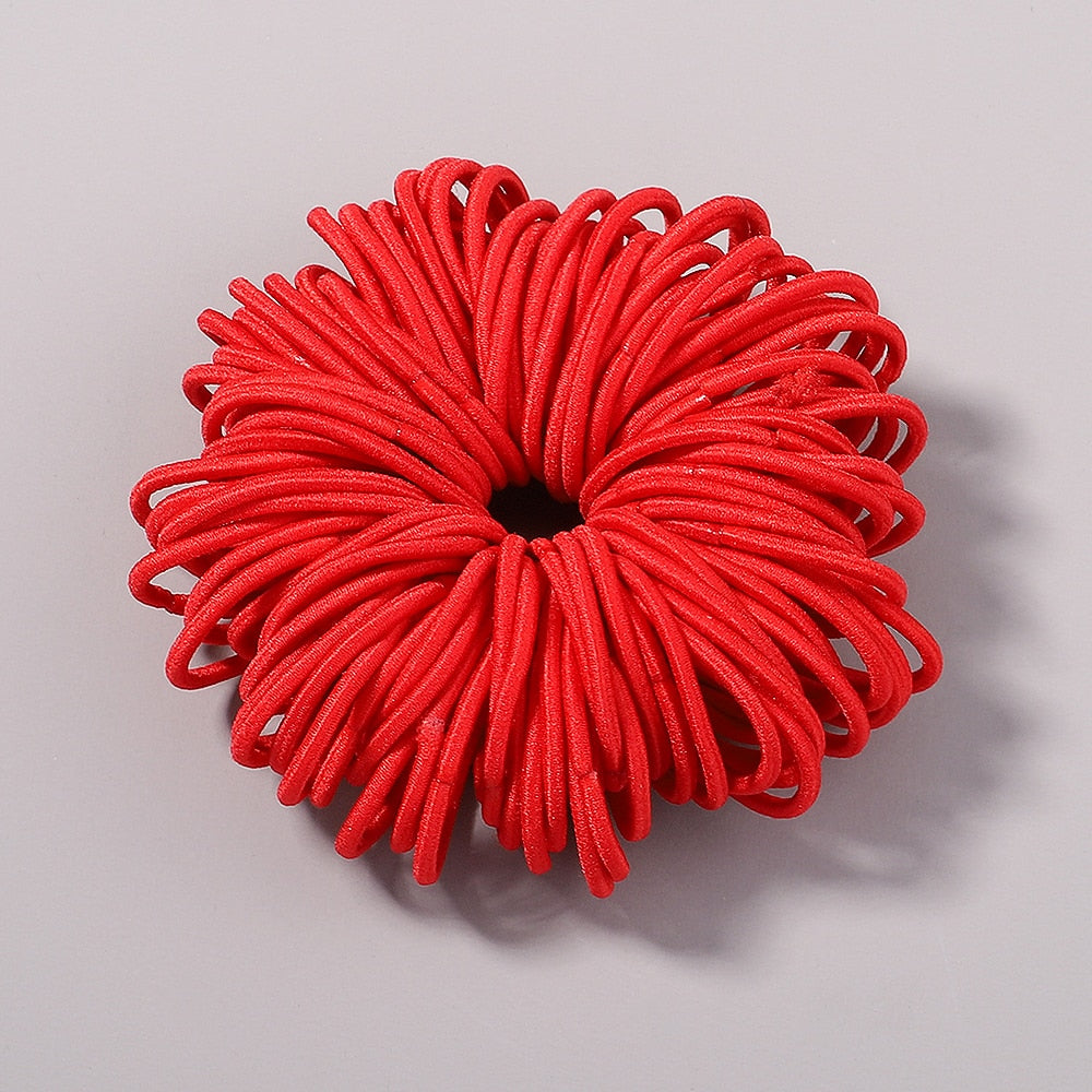 New Candy Color 100Pcs Girls Hair Bands