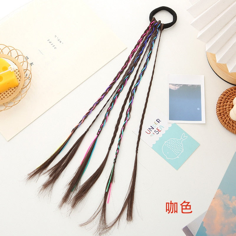 New Girls Colorful Wigs Ponytail Hair Ornaments