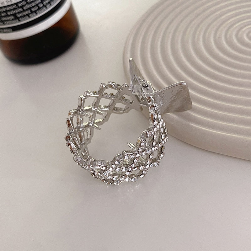 Pearl Rhinestone Girl High Ponytail Clip