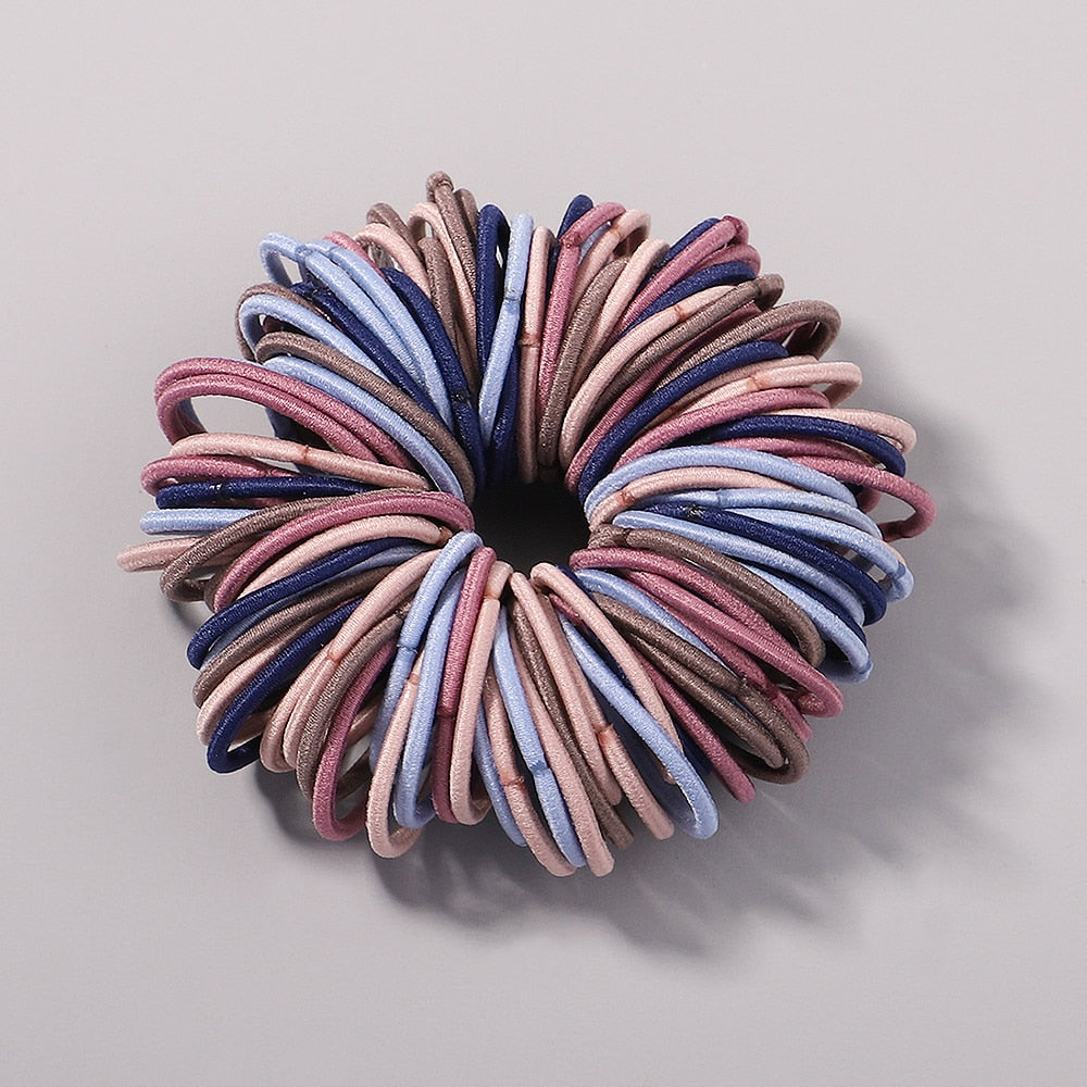 New Candy Color 100Pcs Girls Hair Bands