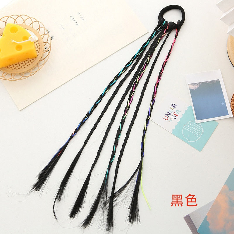 New Girls Colorful Wigs Ponytail Hair Ornaments