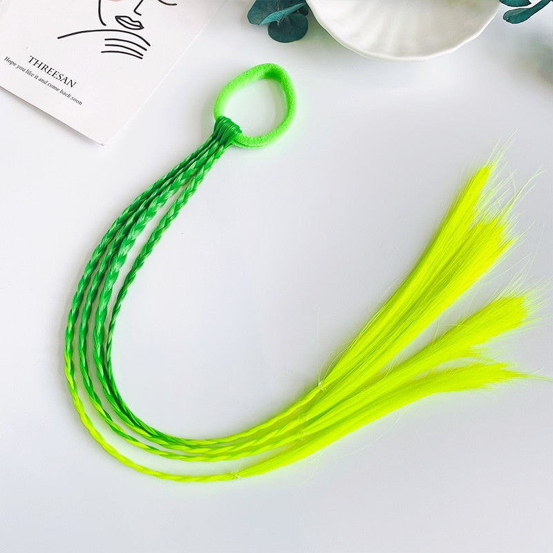 New Girls Colorful Wigs Ponytail Hair Ornaments