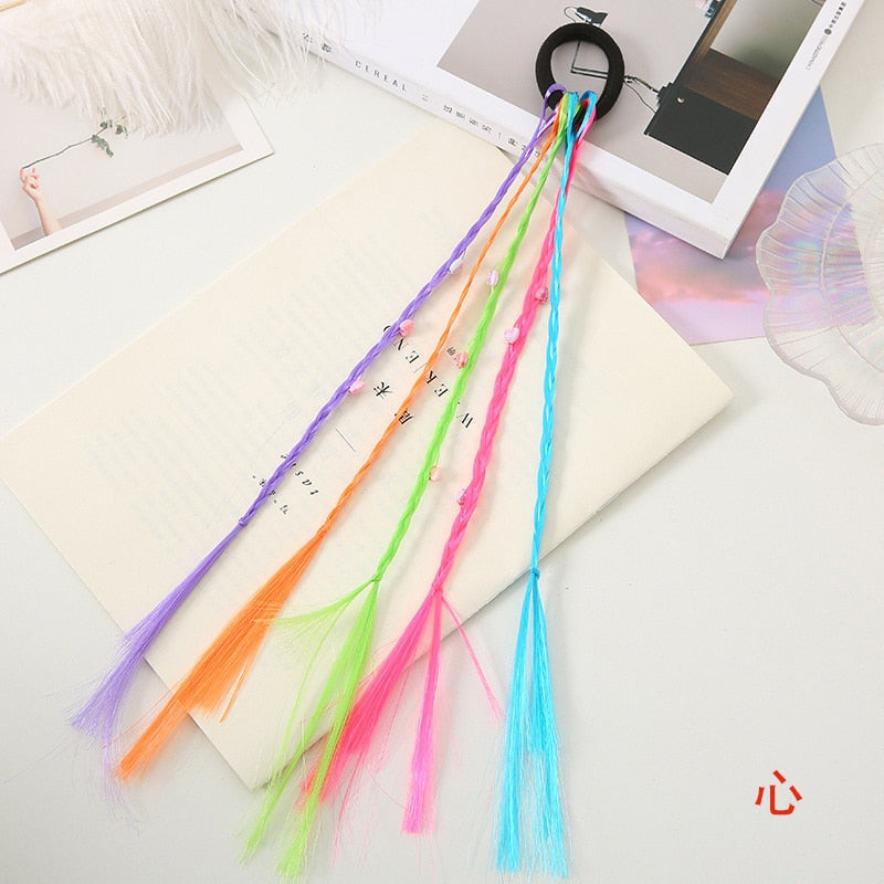 New Girls Colorful Wigs Ponytail Hair Ornaments