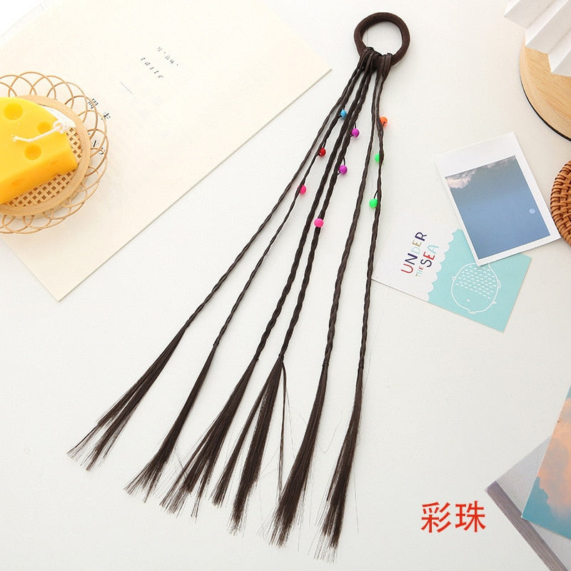New Girls Colorful Wigs Ponytail Hair Ornaments