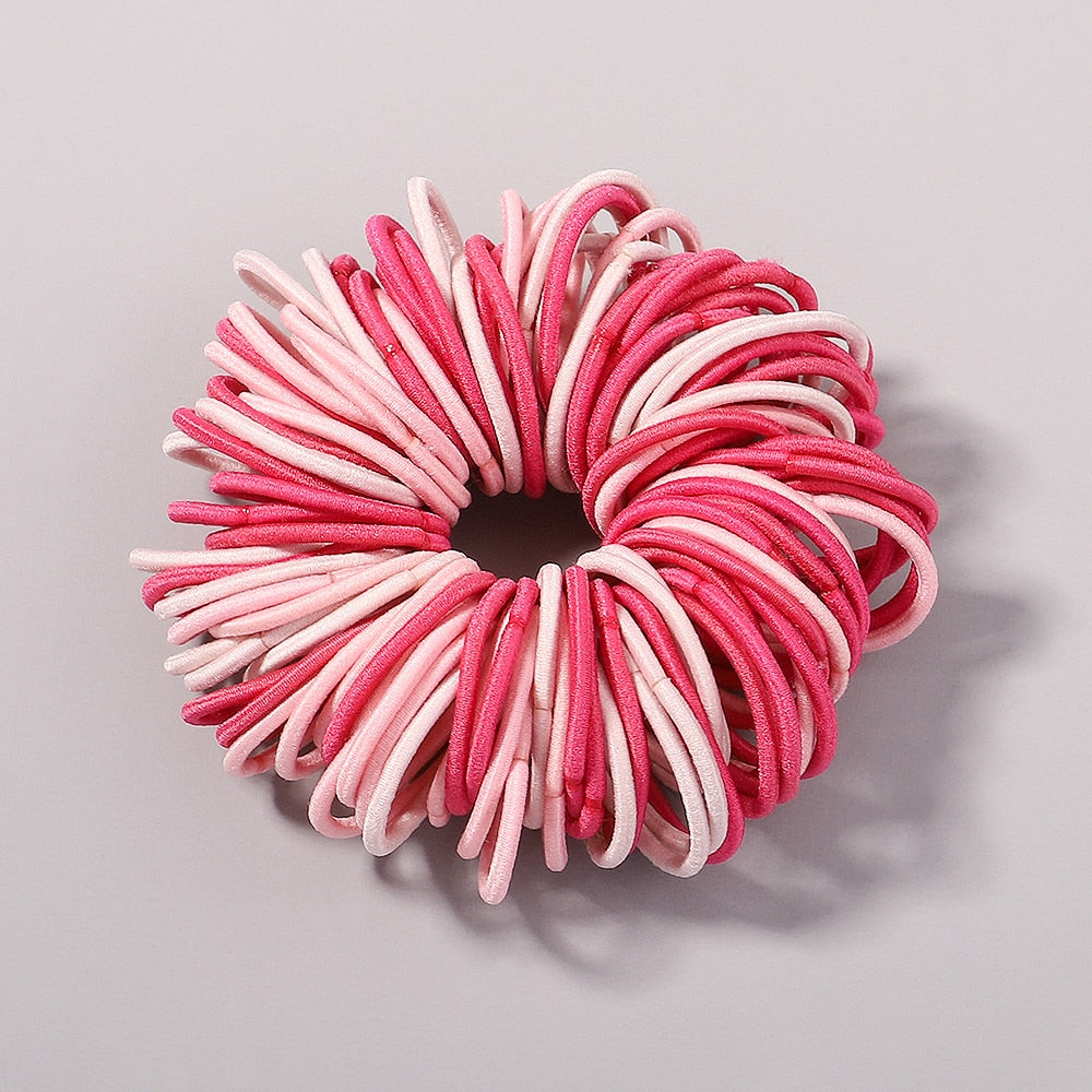 New Candy Color 100Pcs Girls Hair Bands