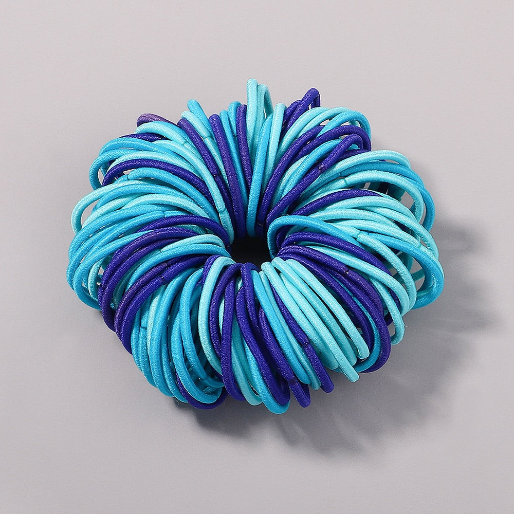 New Candy Color 100Pcs Girls Hair Bands