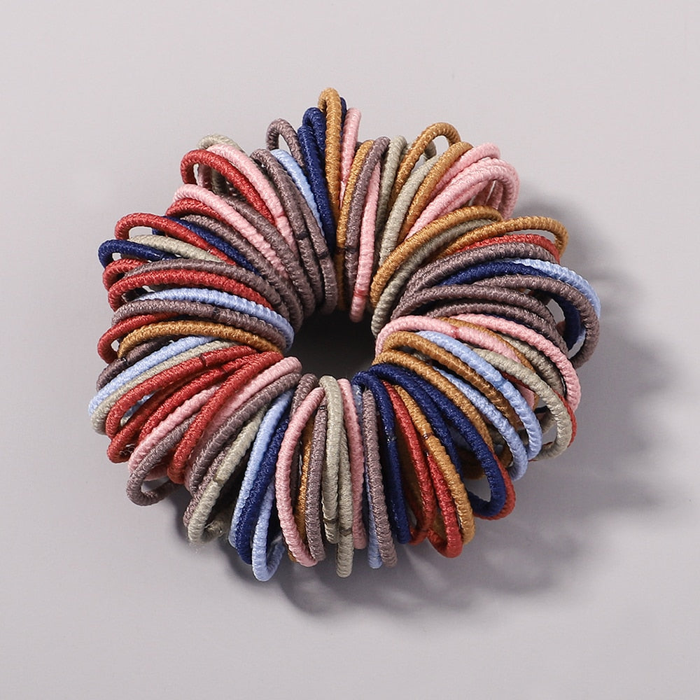 New Candy Color 100Pcs Girls Hair Bands