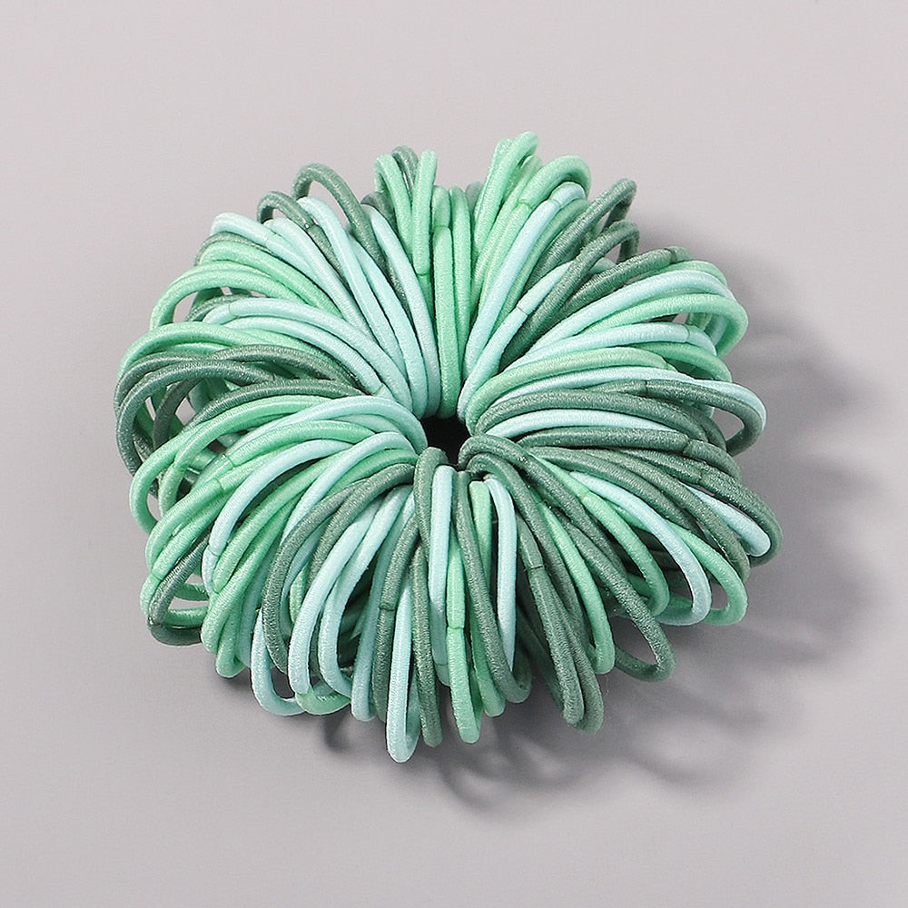 New Candy Color 100Pcs Girls Hair Bands