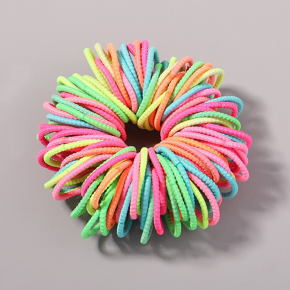 New Candy Color 100Pcs Girls Hair Bands