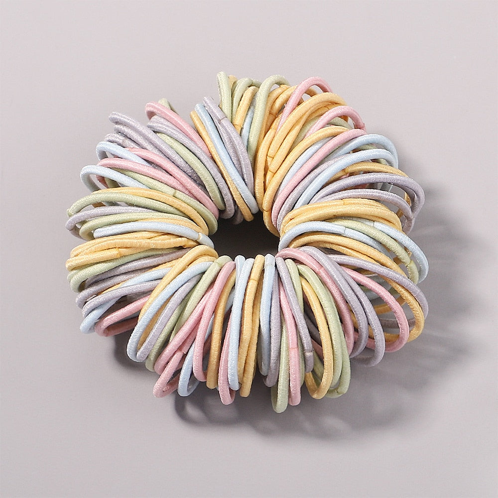 New Candy Color 100Pcs Girls Hair Bands