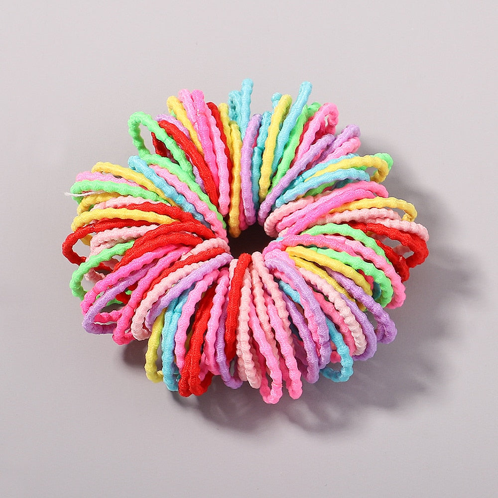 New Candy Color 100Pcs Girls Hair Bands
