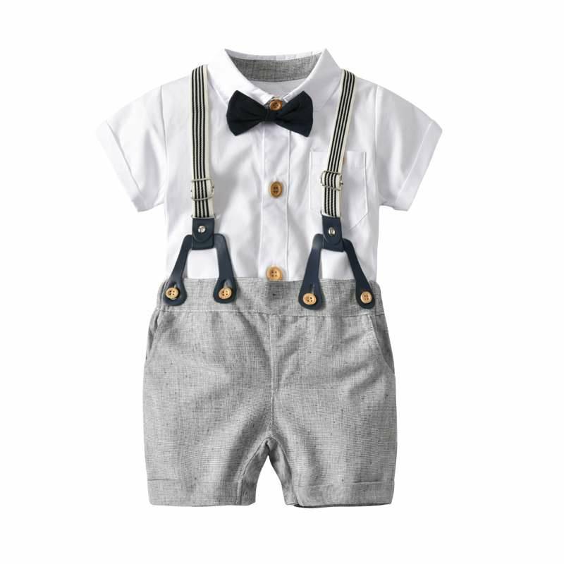Cool Style Striped Summer Romper Clothes Set For Kids