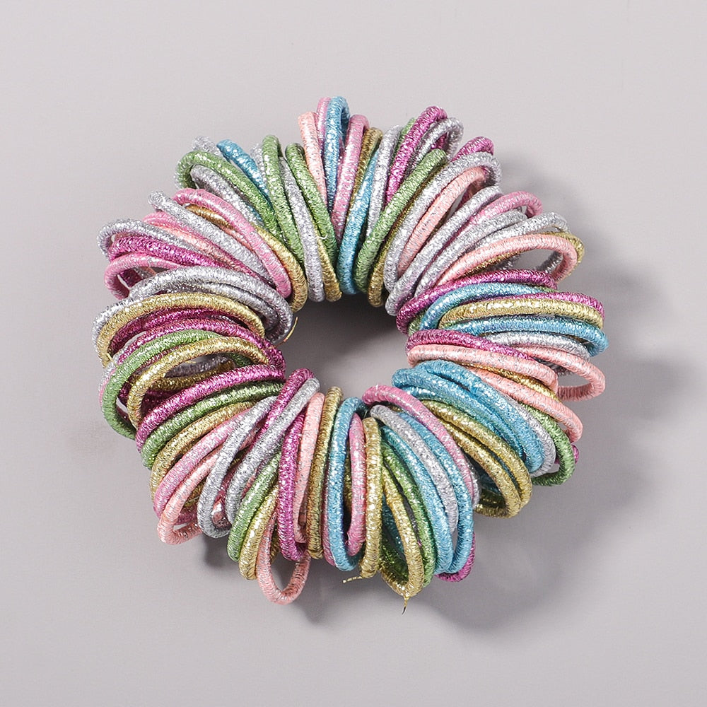 New Candy Color 100Pcs Girls Hair Bands