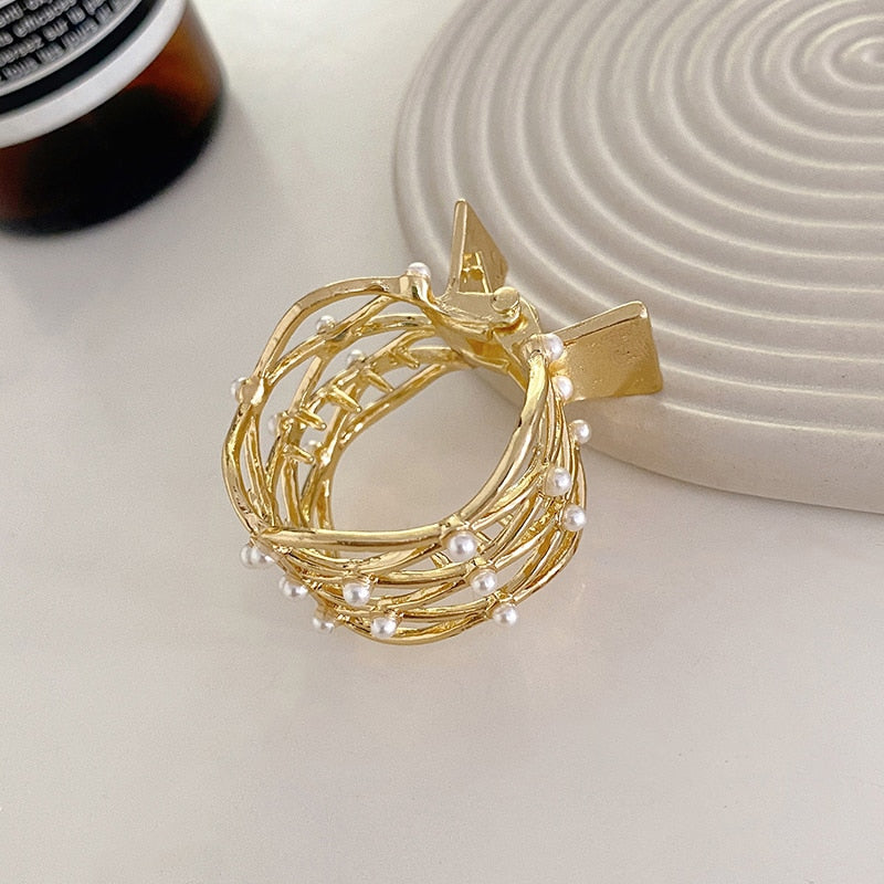 Pearl Rhinestone Girl High Ponytail Clip