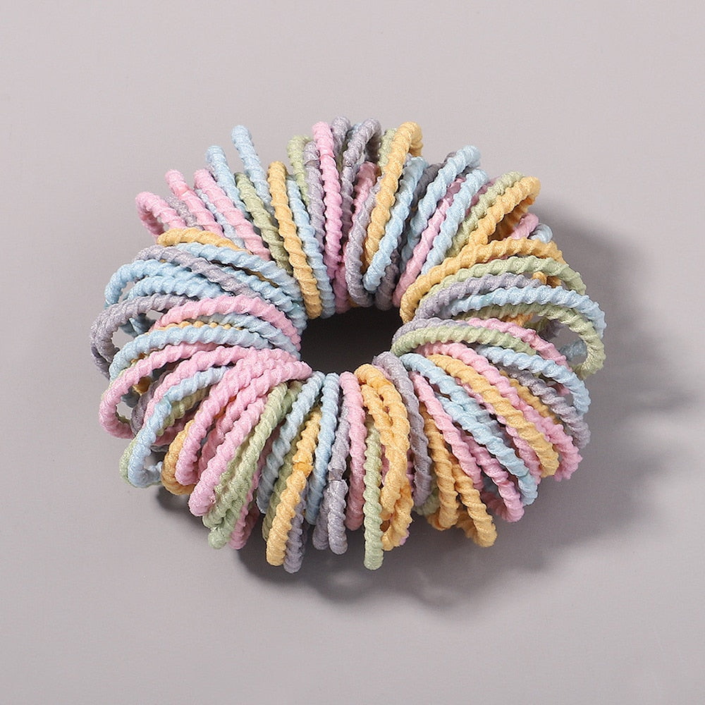 New Candy Color 100Pcs Girls Hair Bands