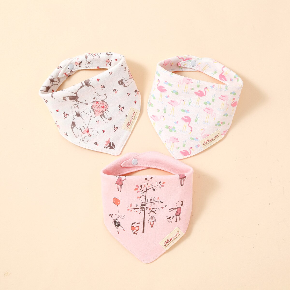3Pcs Set Baby Triangle Burp Bibs