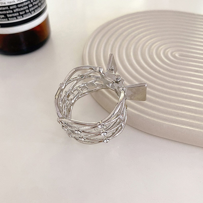 Pearl Rhinestone Girl High Ponytail Clip