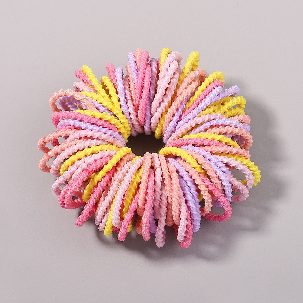 New Candy Color 100Pcs Girls Hair Bands