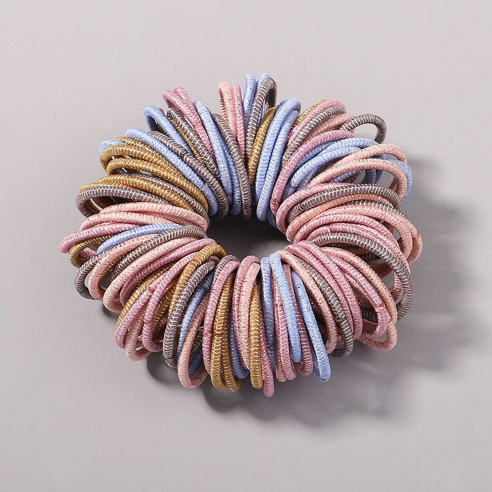New Candy Color 100Pcs Girls Hair Bands