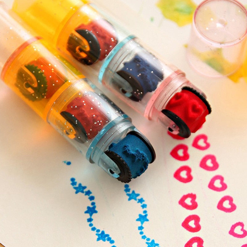3/6Pcs Baby Colorful Ink Pad Stamp Seal