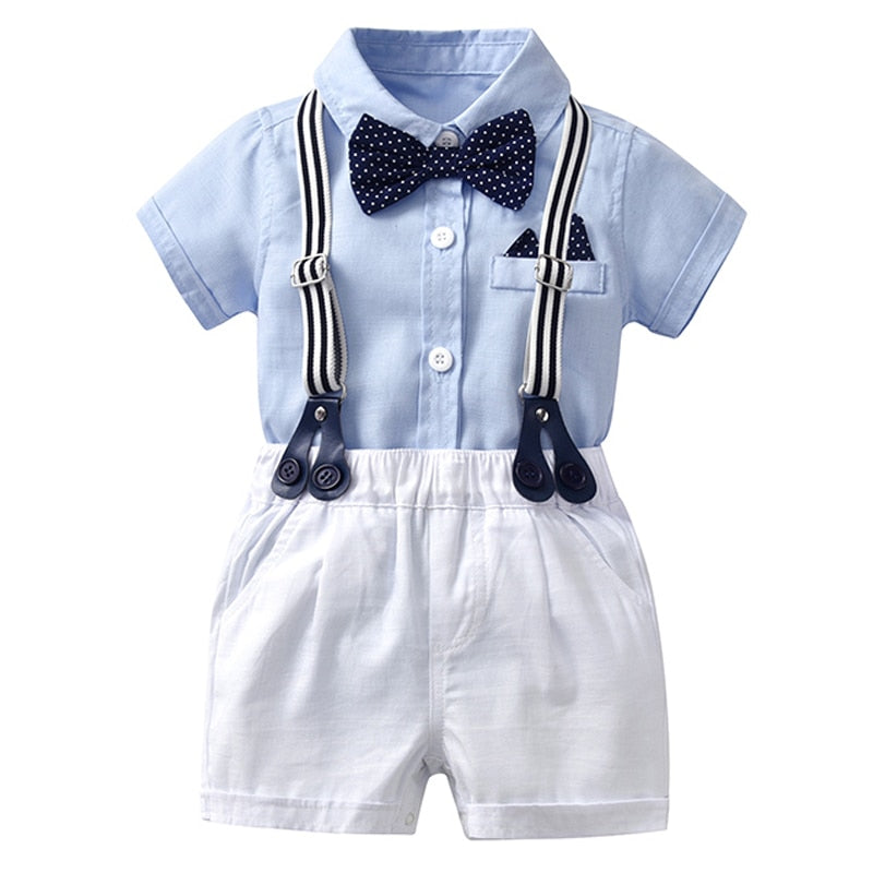 Cool Style Striped Summer Romper Clothes Set For Kids