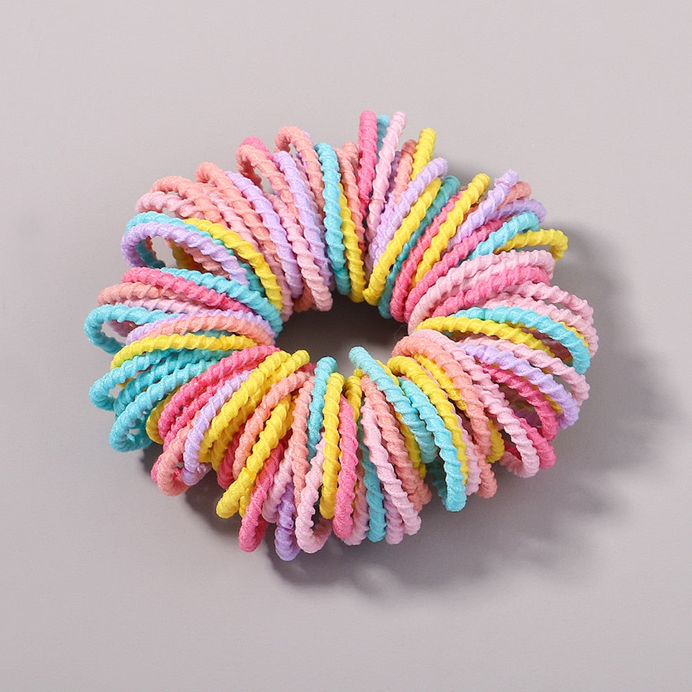 New Candy Color 100Pcs Girls Hair Bands