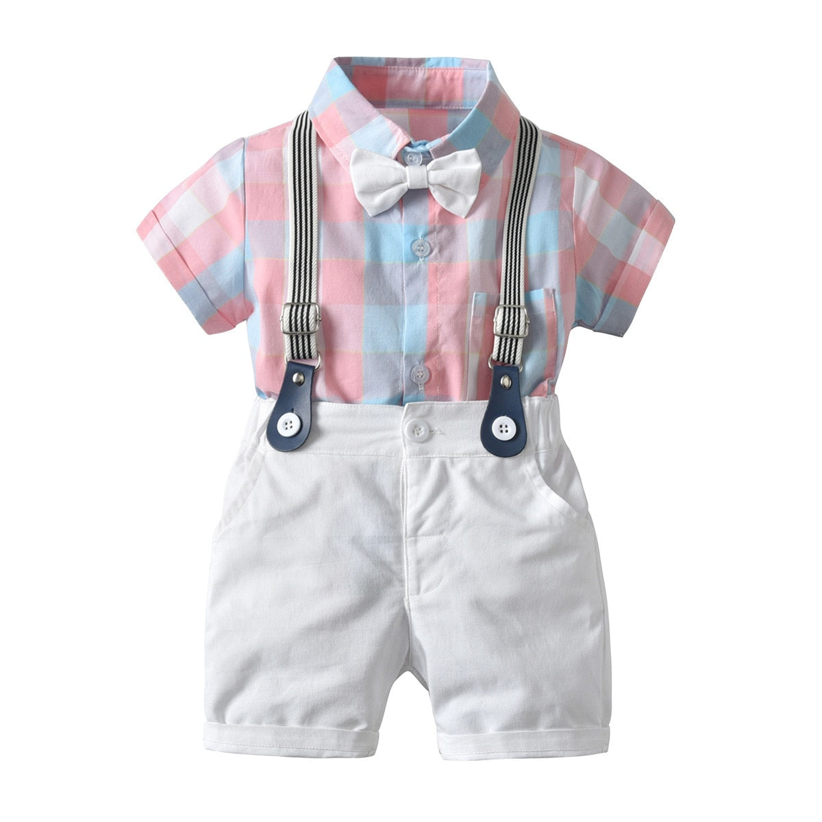 Cool Style Striped Summer Romper Clothes Set For Kids