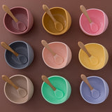1set Baby Silicone Bowl Feeding Set