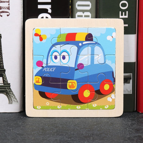 Wooden Cartoon Puzzle Educational Jigsaw Toys for Children